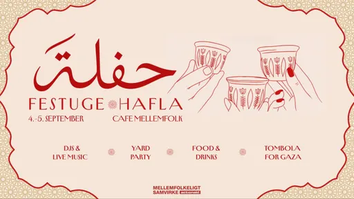 Poster for Festuge Hafla på Café Mellemfolk