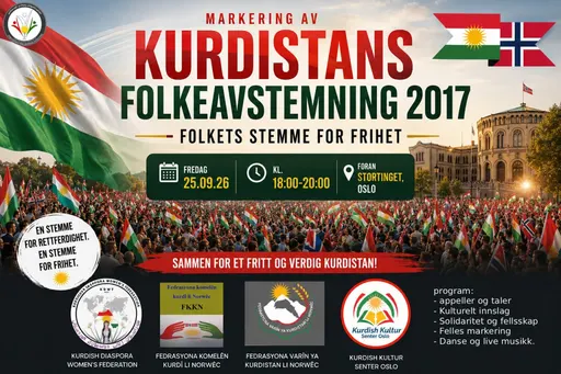 Poster for Norway’s Kurdish diaspora honours 2017 independence referendum