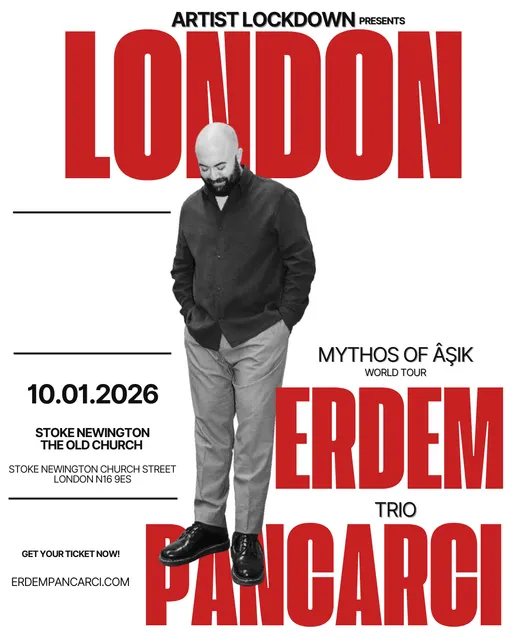 Poster for Erdem Pancarcı Trio: Mythos of Âşık (Stoke Newington)