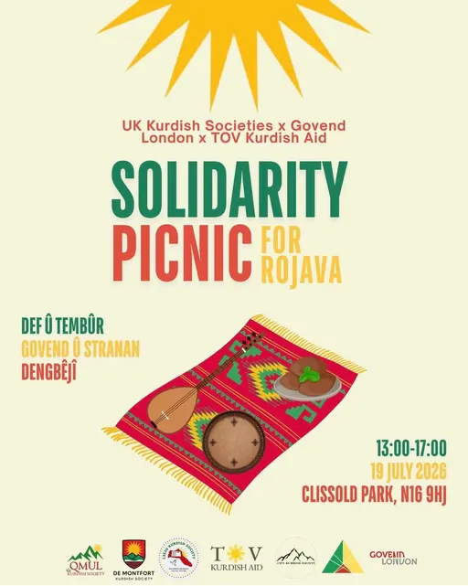 Poster for Solidarity Picnic for Rojava | London
