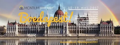Poster for Montium gaat naar Boedapest!