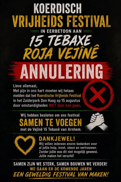 Poster for CANCELLED - Koerdisch Vrijheidsfestival 2026 - CANCELLED