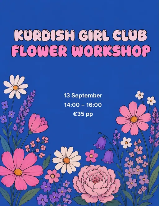 Poster for Kurdish Girl Club - Flower Workshop