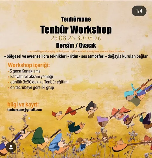 Poster for Tenbûr workshop in Dersîm