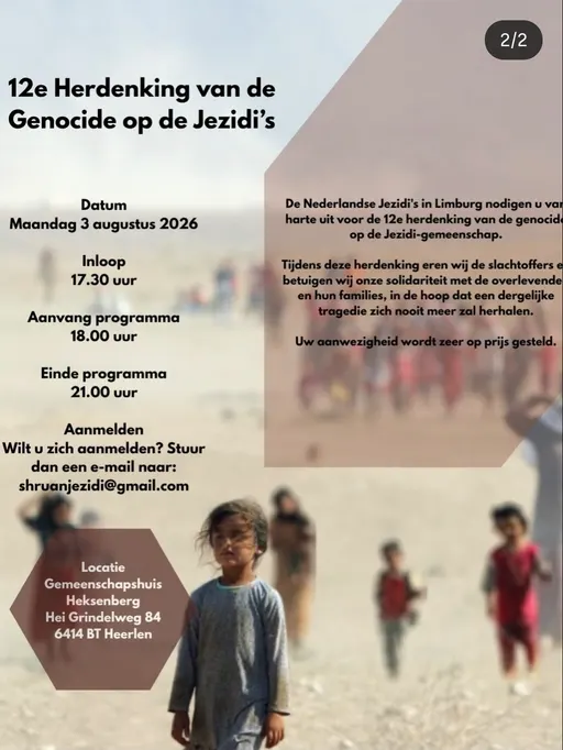 Poster for 12e Herdenking van de Genocide op de Jezidi's