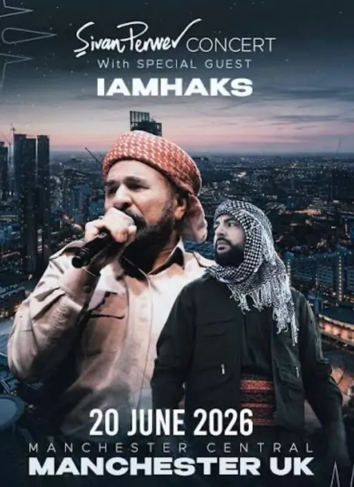 Poster for Sivan Perwer Concert with special guest IAMHAKS