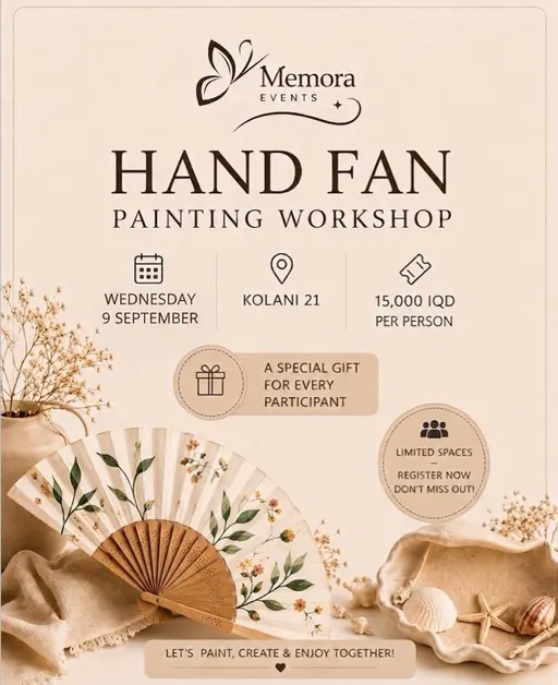 Poster for Hand fan painting workshop