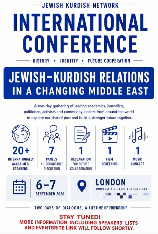 Poster for International conference: Jewish-Kurdish relationship in a changing Middle-East