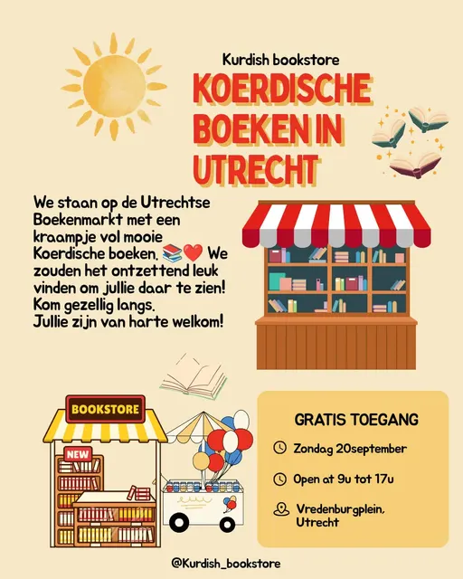 Poster for Kurdish Book stand at Utrecht Boekenmarkt