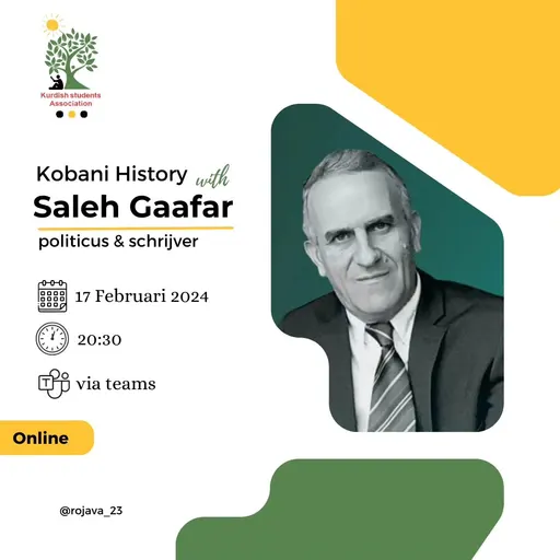 Poster for Geschiedenis van Kobani, lezing door Saleh Gaafar