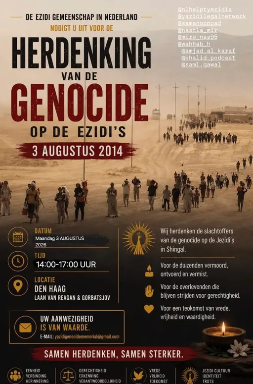 Poster for Herdenking van de genocide op de Ezidi’s