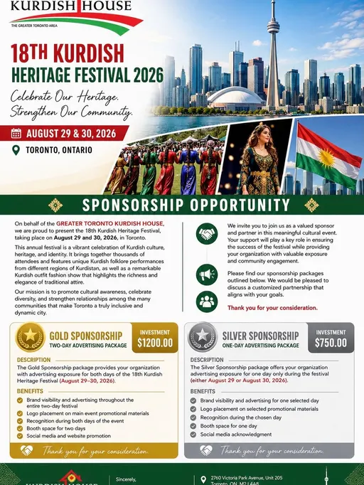 Poster for 18th Kurdish Heritage Festival 2026 | Toronto