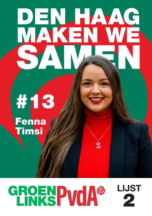 Poster for Fenna Timsi, Kandidaat-gemeenteraadslid #13