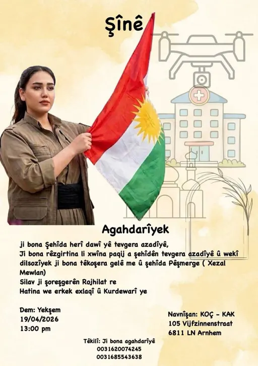 Poster for Herdenkingsbijeenkomst Şehîdan